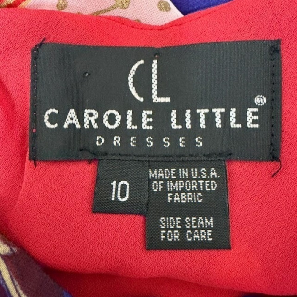 VTG Carole Little Midi Dress Size 10 Radical Rainbow Beaded Straps Boho Resort - Picture 8 of 11